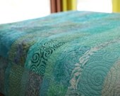 Quilt -  large queen size -  ocean rain - made to order
