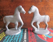 Pair of Vintage Aluminum Horses