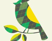 argyle blue jay pattern print