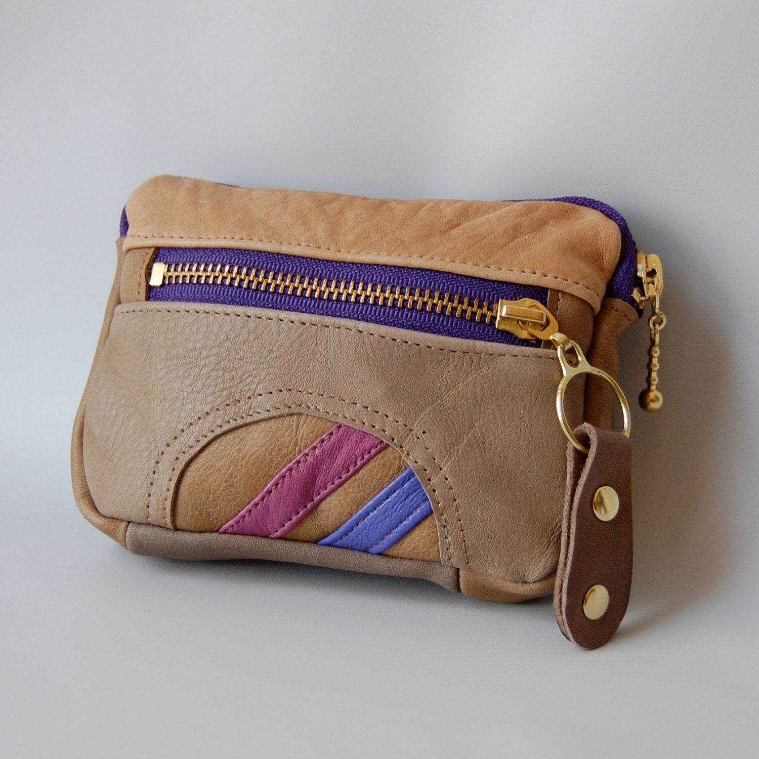 Leather wallet // nude/orchid