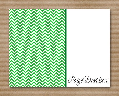 Chevron Note Cards / Notecards / Stationery / Stationary / Personalized (set of 8)