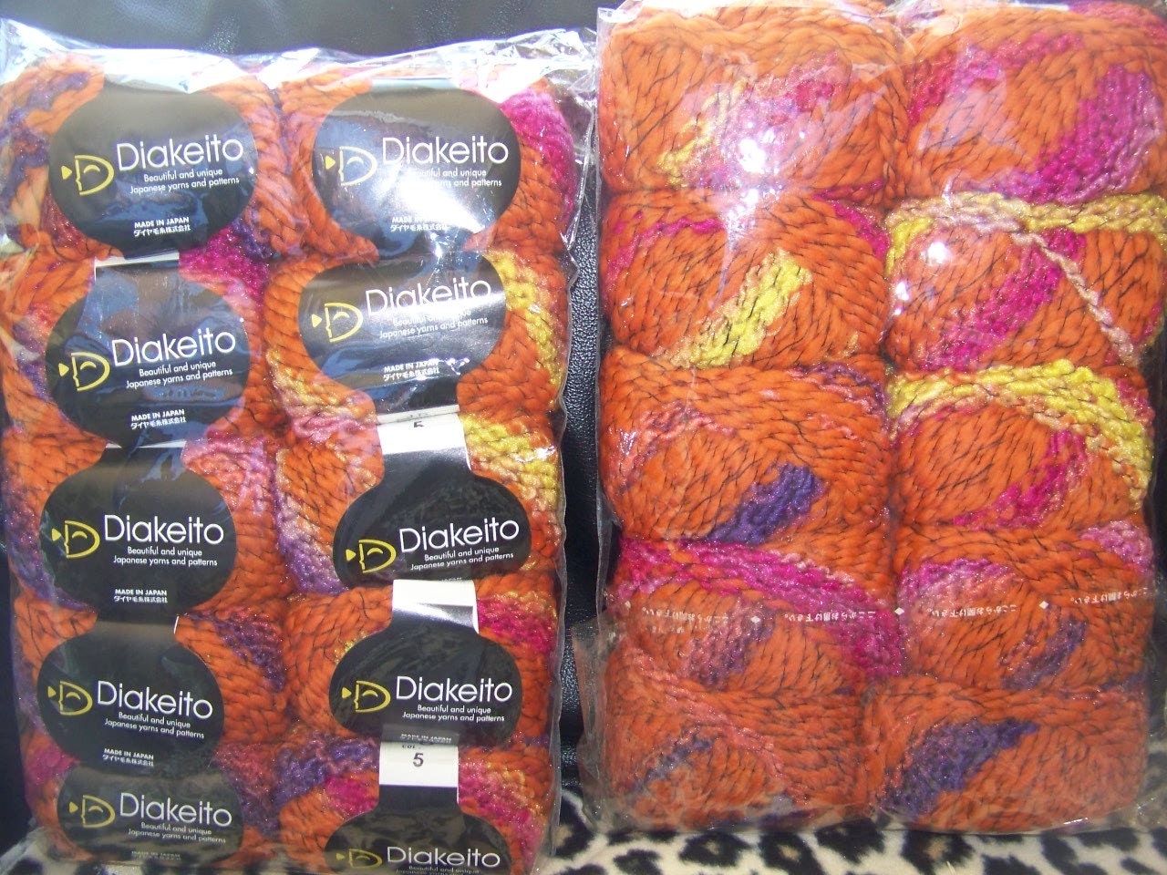 DIAKEITO J D DiaJudy Japanese Wool Yarn, Orange 4 Skeins