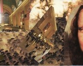 paper collage art for framing or notecard MIGRATION - original handmade OOAK recycled upcycled EBSQ