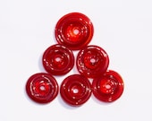Riot of Red Glass Disks (6) - Handmade Lampwork Beads SRA