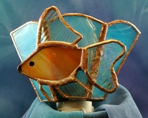 Stained Glass Fan Tail Fish Night Light Suncatcher