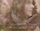 Rose Maiden Digital Collage Greetiing Card (Suitable for Framing)