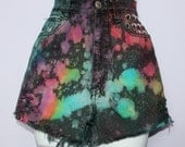 muted tie dye high waist shorts