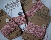 T is for Twine - 10 yards of red & white Baker's Twine