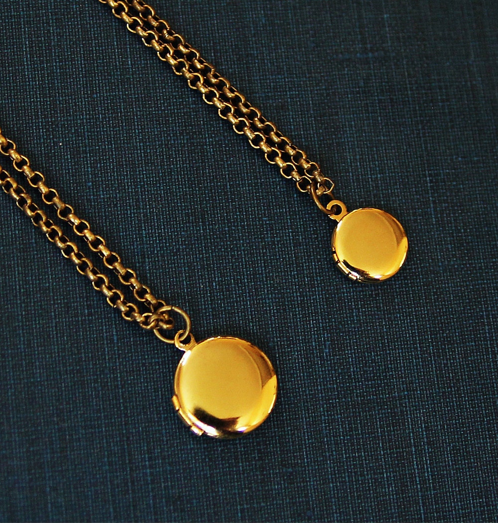 Generations - Two Teeny Tiny Shiny Gold Lockets - Mother and Daughter Matching Locket Necklaces