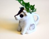 Small handpainted ceramic cow milk jug