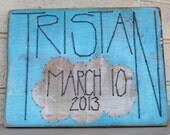 Welcome Baby CUSTOM Name and Birthdate Wall Plaque