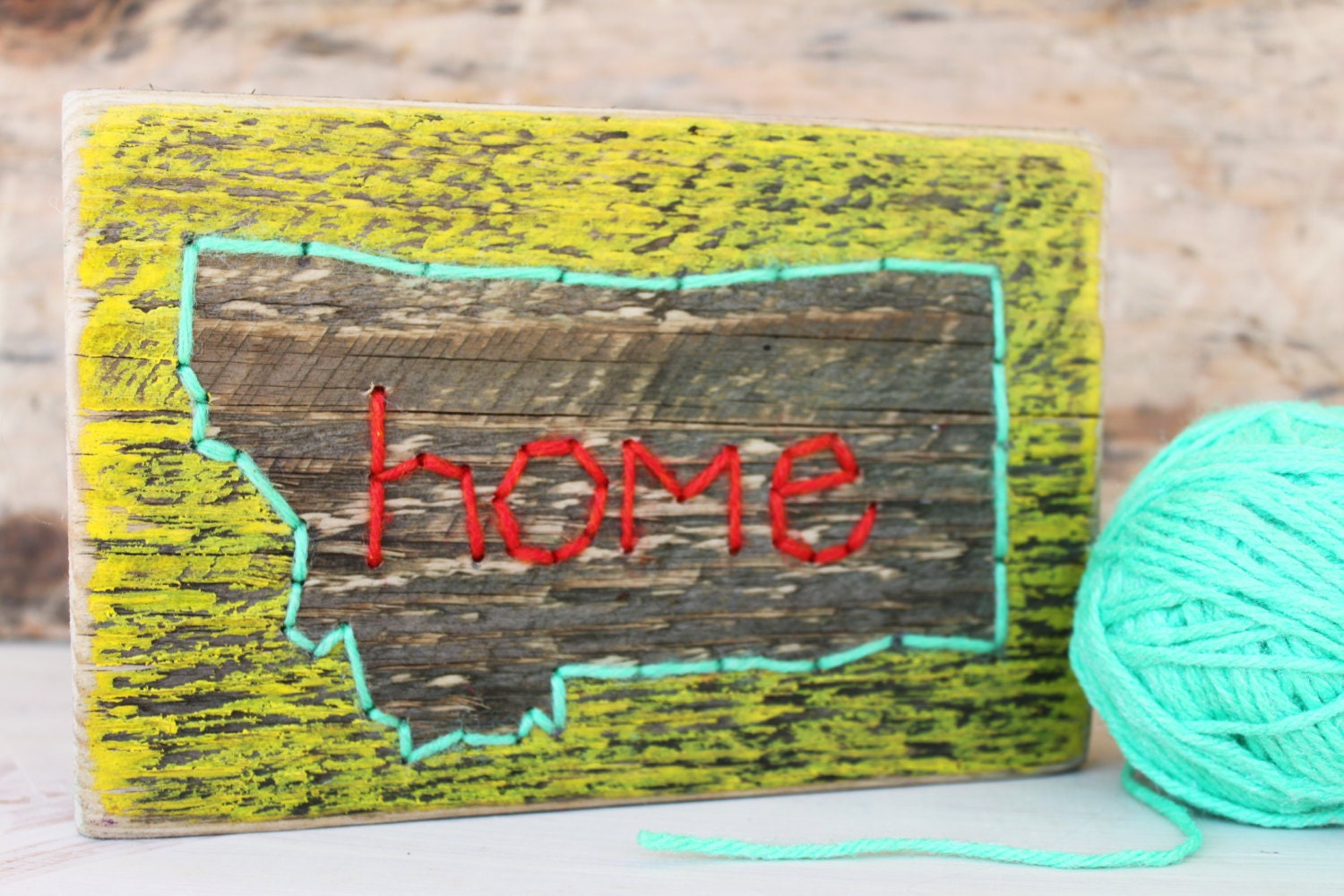 mini sewn reclaimed wood wall art MADE TO ORDER Montana home