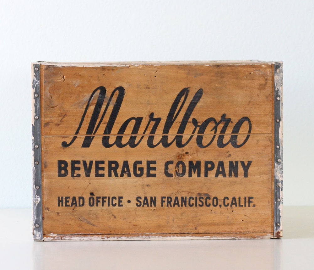Vintage Marlboro Beverage Company Wooden Crate, San Francisco