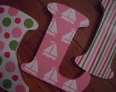 Girls Nautical Custom Handpainted Decorative Wooden Letters for nursery