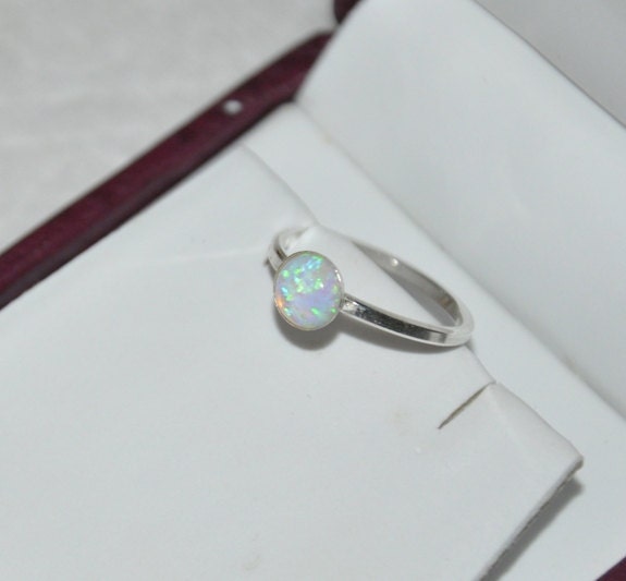 Opal Ring, Silver Ring, Gemstone Ring, Australian Opal, 925 Sterling Silver, sizes-6, 6.5, 8, 8.25, 8.5  Opal Jewelry, Fashion Jewelry