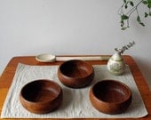 Mid Century Wood Salad or Snack Bowl Set : DanishTeak set of 3