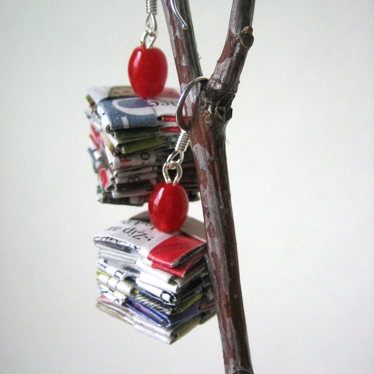 Eco Paper Earrings - Meet Thelma and Louise - Rescued Paper And Glass