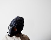 The Perfect Boyfriend Beanie in Black and Grey - Hand Knit Boyfriend Beanie / Slouch Hat