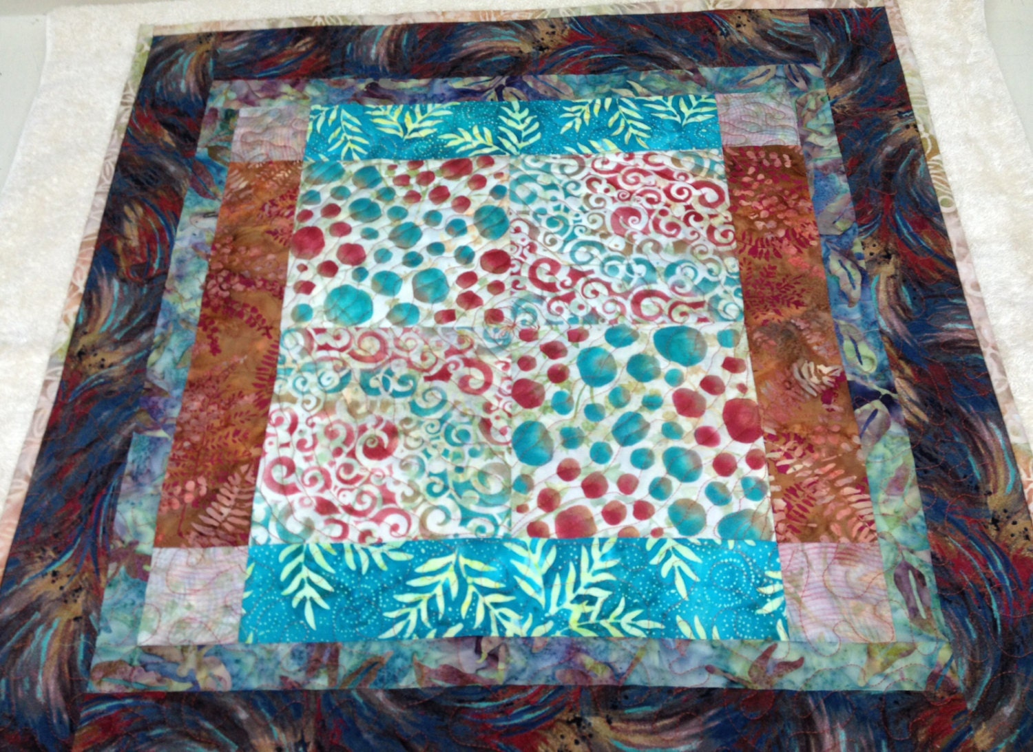 Quilted Table Topper, Candle Mat-Textile Art