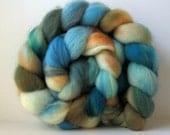 Hand Dyed BFL Wool Spinning  Felting Fiber, Blue Faced Leicester Top Roving, hand painted, 4 oz BFL055