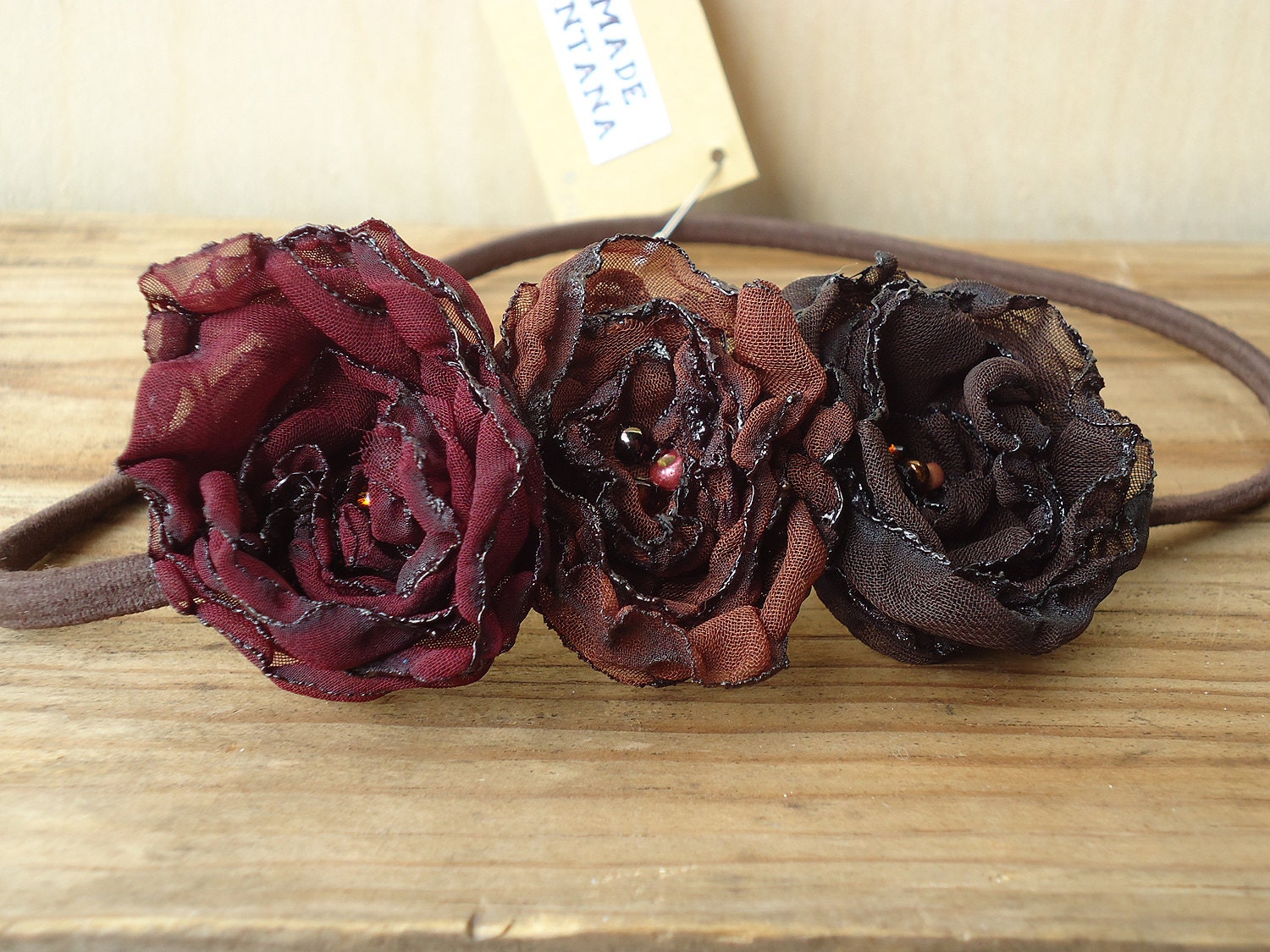 Shades of Chocolate Flower Headband