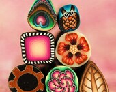 CLEARANCE SALE- Set of 7 Polymer Clay Mini Canes