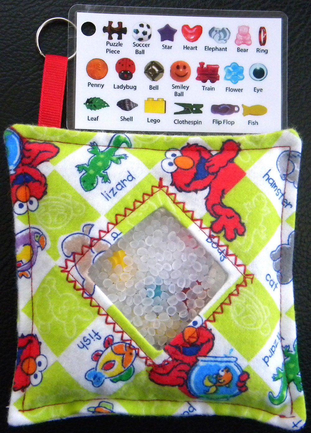 I Spy Bag - Mini with SEWN Word List and Detachable PICTURE LIST- Elmo