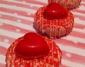 6 RED HEART Chocolate Double Dipped Oreo Cookies - Valentines Mothers Day Gift Party Favor Birthday Present Wedding Red I Love You