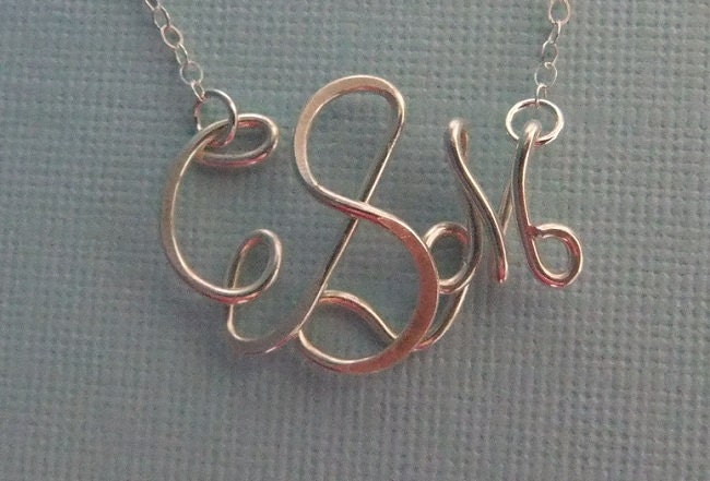 Handcrafted Monogram Necklace (Sterling Silver)