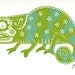 Sugar Skull Chameleon Limited Edition Gocco Screenprint