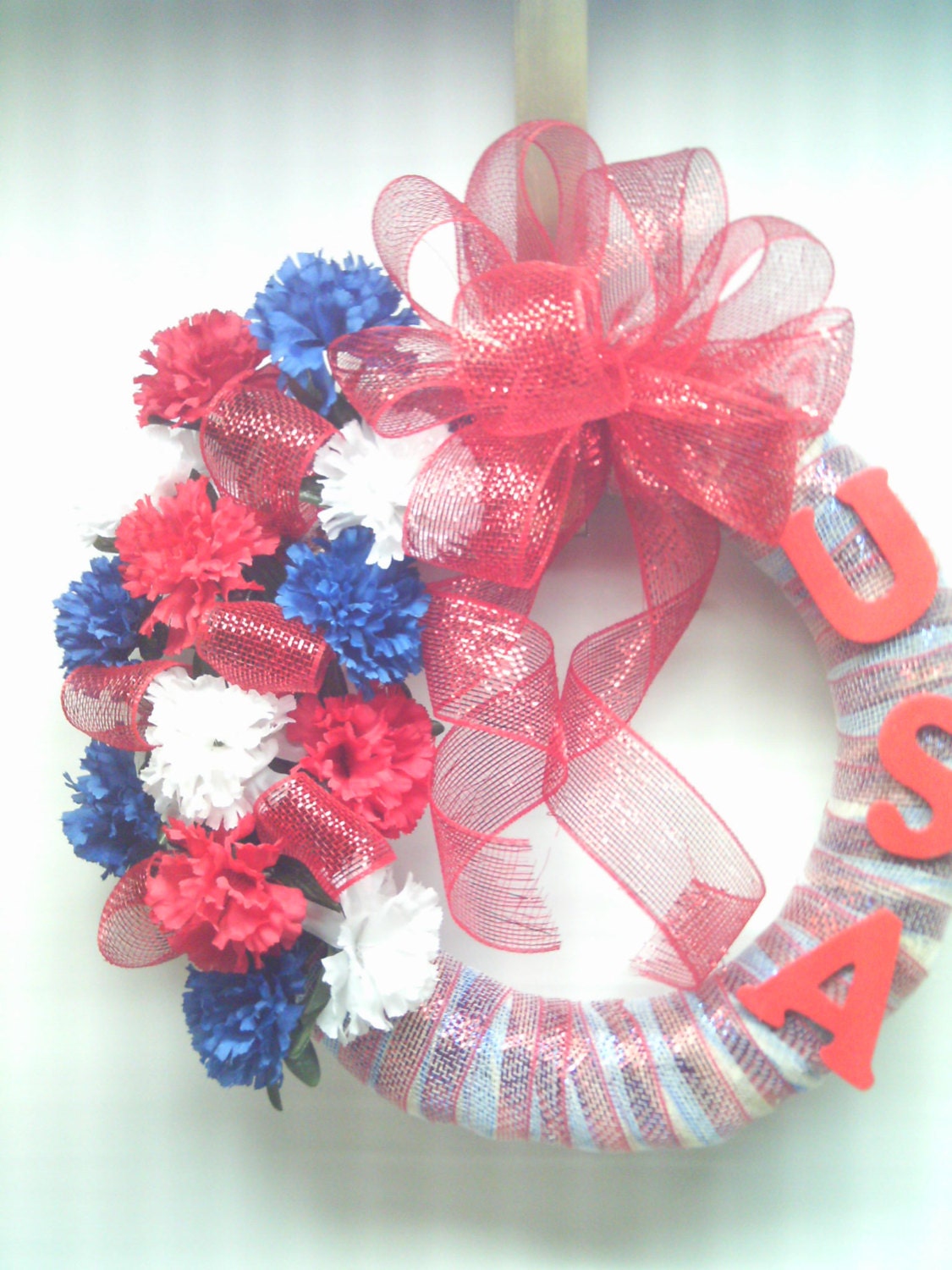 Patriotic Wreath /  July  4th. Wreath    / Americana Wreath / Front Door Wreath