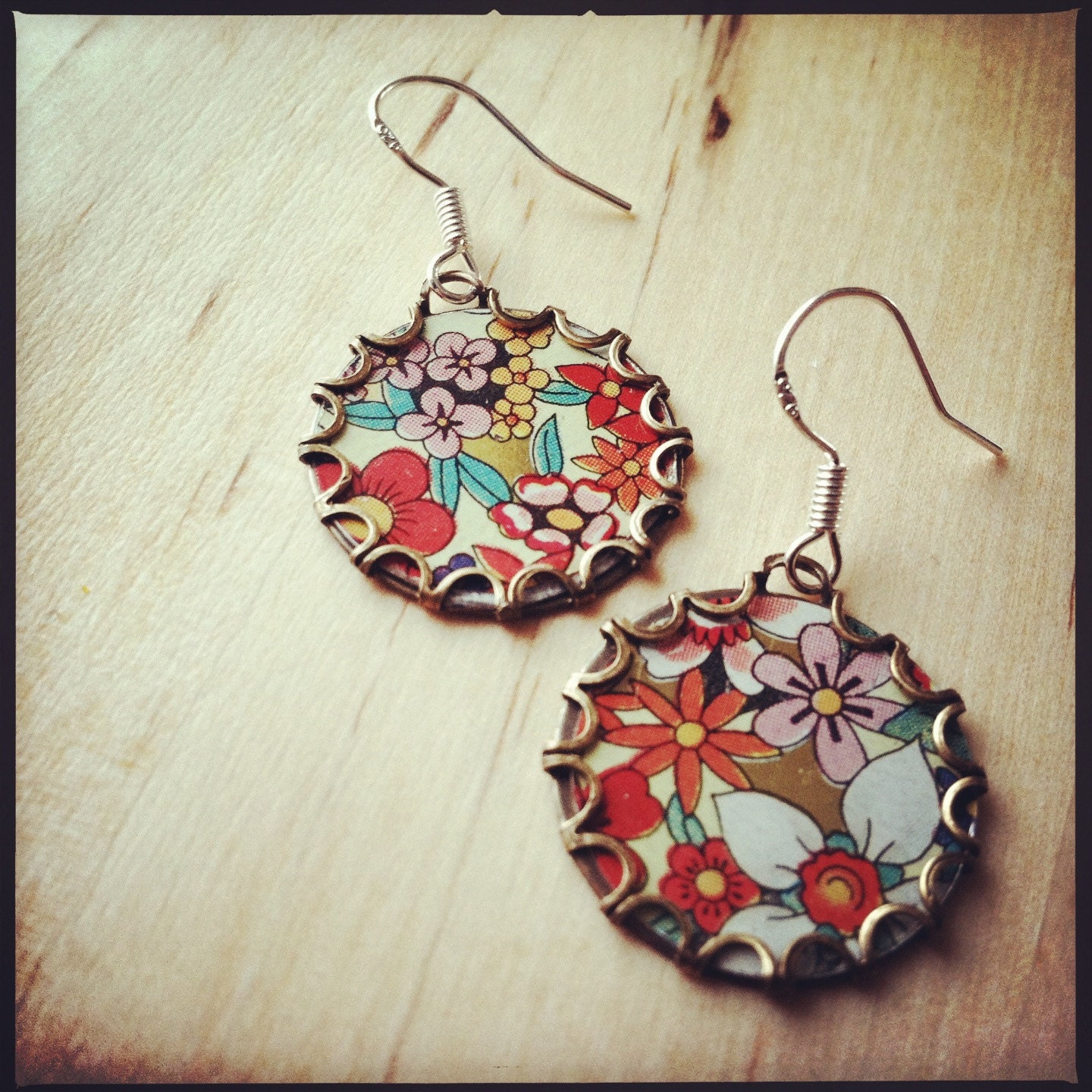POPPYCOCK Tea Tin Floral Earrings