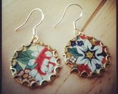 CHRYSANTHEMUM Tea Tin Floral Earrings