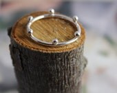 Six dotted sterling silver meditation ring - layer with simplicity ring, skinny band, stacking, yoga ring