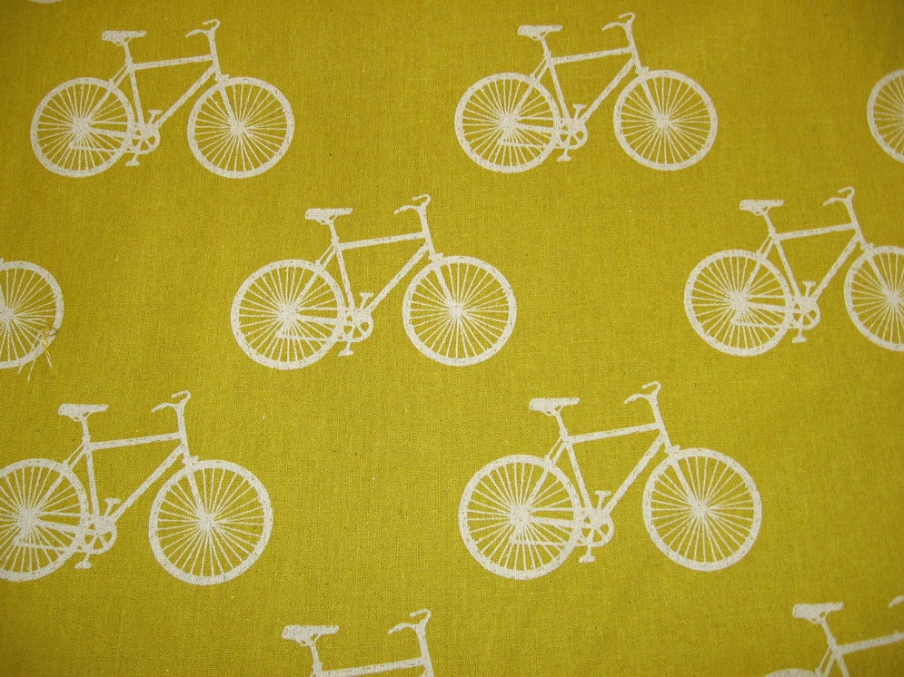 mustard yellow Echino bicycle, Japanese fabric, linen