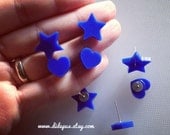 Blue Heart or Star stud earrings (select design)