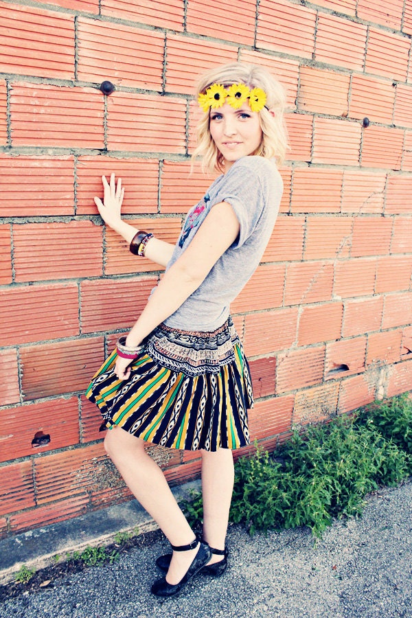 Poor Pitiful Pearl Aztec Ruffle Skirt