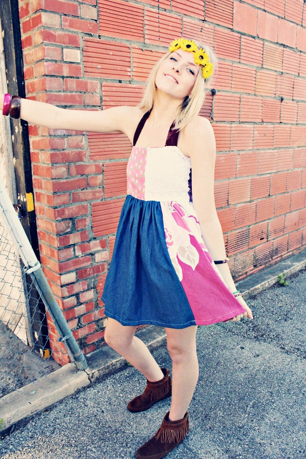 Poor Pitiful Pearl Jean & Floral Babydoll Dress