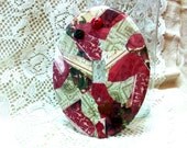 Red Tan Single Switch Switchplate Light Cover Decoupage Primitive Buttons Rusty Heart