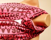 Long Jersey , Letters Scarf , Hot Pink,  jersey cowl