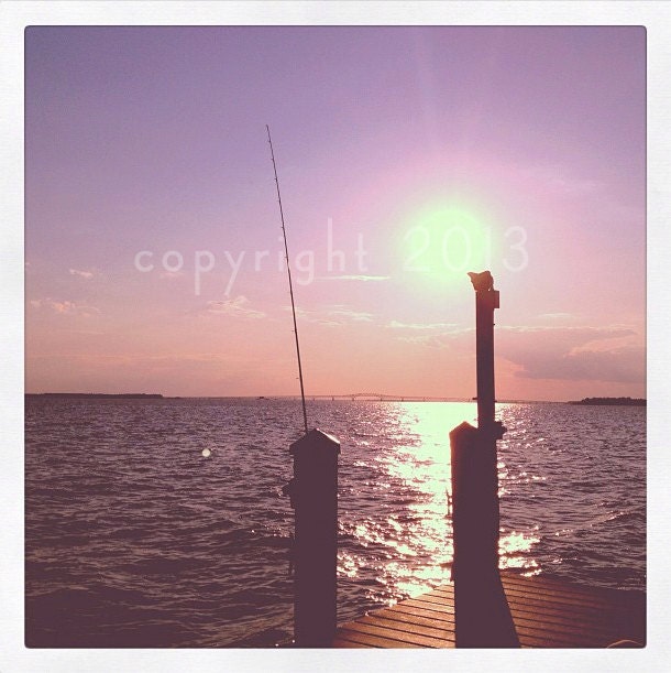 5x5 Fine Art Photograph - Fishing on the Rappahannock -  Instagram photo