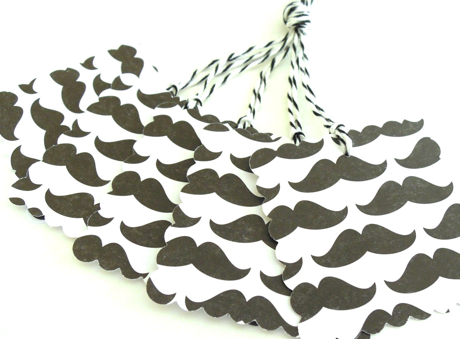 The Black Mustache Gift Tags - Set of 5 Tags