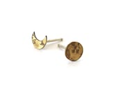 Moon phase earrings-- crescent & full