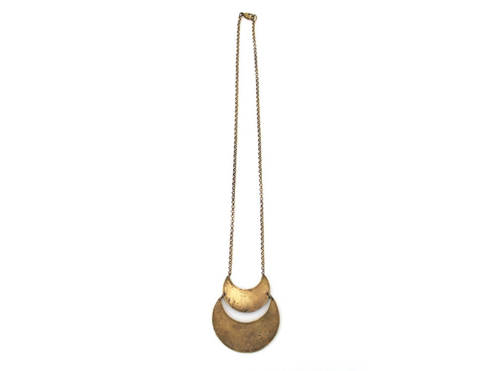 Double crescent necklace