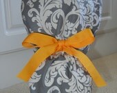 Turn Up Ponytail Scrub Hat with Elegance Gray