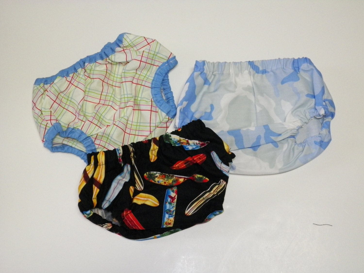 Ready to ship Infant  baby boy Set of 3  Diaper covers  0 to 12 month size
