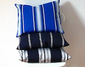 Royal Blue Stripe Outdoor Pillow