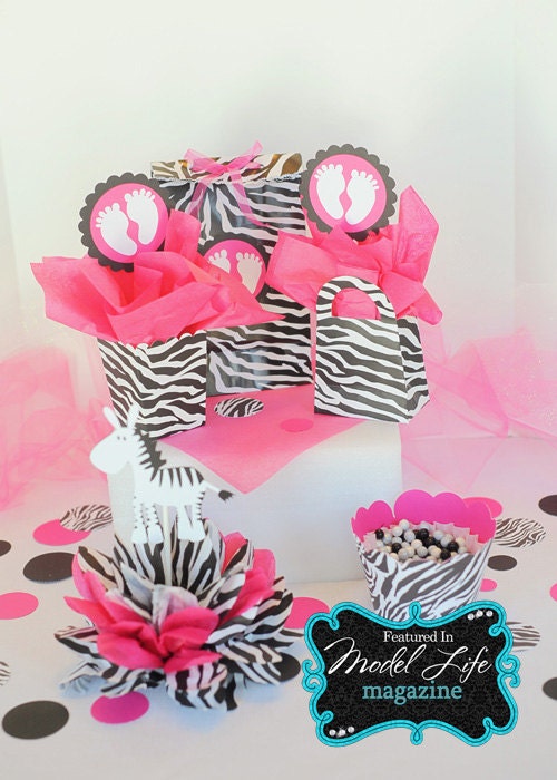 RESERVED for Lisha baby shower package zebra print by missdaisyw
