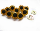 5 Pairs, 18 mm, 11/16" - Yellow Plastic Doll Eyes with Metal Secure Back