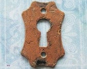 Antique Escutcheon Painted Keyhole Hourglass Skeleton Key Hole Shabby Chic Diy Repurpose Jewelry Hardware